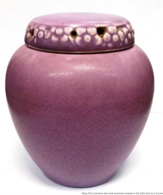 Vintage Rookwood Pottery Arts Crafts 1321e Purple Matte Mustard Pot Spice Jar