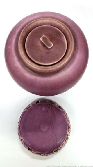 Vintage Rookwood Pottery Arts Crafts 1321E Purple Matte Mustard Pot Spice Jar 4