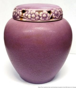 Vintage Rookwood Pottery Arts Crafts 1321E Purple Matte Mustard Pot Spice Jar 5