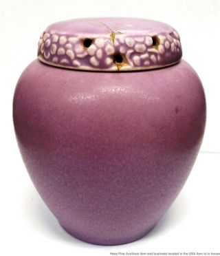Vintage Rookwood Pottery Arts Crafts 1321E Purple Matte Mustard Pot Spice Jar 7