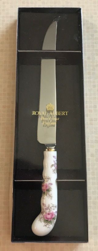 Nib Royal Albert Lavender Rose Bone China Cake Knife 9 3/4 Stainless Steel