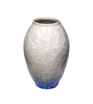 Duly Mitchell Studio Pottery White To Blue Crystalline Glaze Vase