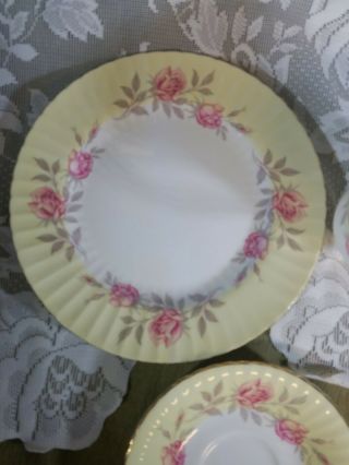 Paragon Fine Bone China Tea Cup and Saucer Trio Yellow with Roses,  Gold England 7