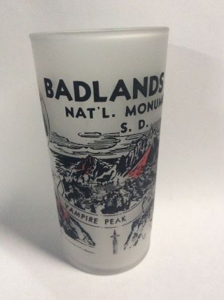 1950s Vintage Hazel Atlas Badlands Frosted State Collector Glass Tumbler