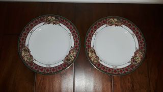 2 Noritake Royal Hunt Salad Plates,  Tartan Plaid