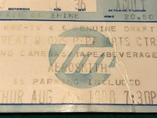 Aerosmith Guns N Roses Ticket Stub 1988