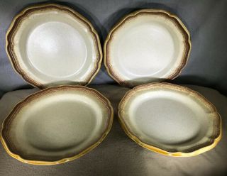 Vtg Mikasa Whole Wheat Stoneware Dinnerware 4 8 " Salad Plates Discontinued