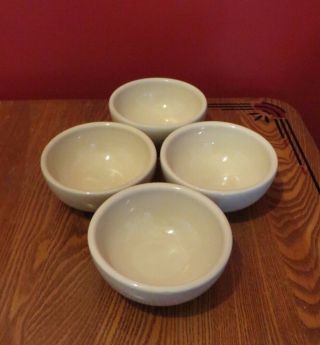 Vintage Restaurant Ware Victor China Tan 4 Chili Soup Cereal Bowls Heavy Duty