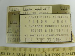 Elton John Concert Ticket Stub - 1986 - Ice On Fire 9 - 23 - 86 Nashville Tn