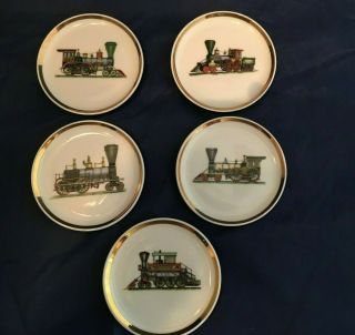 Bavaria Schumann Arzberg Locomotive Train Mini Plates - Germany - Set Of 5