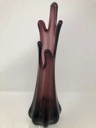 Vintage Norleans Swung Glass Vase Amethyst Purple