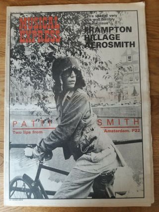Nme Newspaper October 23rd 1976 Patti Smith Two Lips From Amsterdam