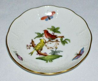 Herend (rothschild Bird) Porcelain 3.  25 " Butter Pat Dish (338) Hungary
