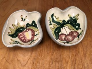 Red Wing Party Ware 2 Bowls Cherry & Apple Uncommon 1940s