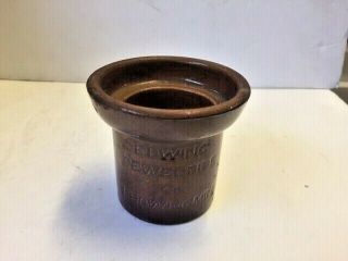 Vintage Dark Brown Salt Glazed Red Wing Stoneware Co.  Sewer Pipe Co.  Miniature