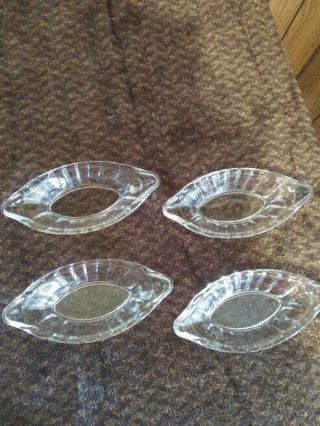 Clear Glass Ice Cream Banana Split Boats Sundae Dishes Bowls Set Of 4