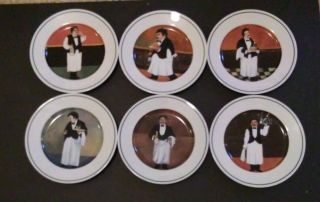 Set Of 6 Guy Buffet Salad/dessert Plates For Williams Sonoma,  “sommelier”,  Euc