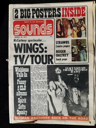 Sounds Music Newspaper March 24th 1973 Paul Mccartney Wings Tv And Tour Cover