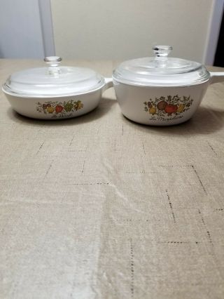 Corning Ware: Spice Of Life Saucepan And Skillet Set P83 And P82 With Lids