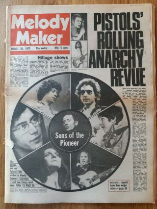 Melody Maker Newspaper August 20th 1977 Sex Pistols Anarchy Revue Cover