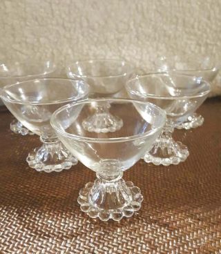 6 Boopie Glass Sherbet Dessert Dishes Bowl Footed 8.  25x3 Candlewick