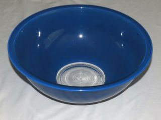 Pyrex Vintage 326 Blue Clear - Bottom 4 Qt 11.  3/4 " Diameter Mixing Bowl