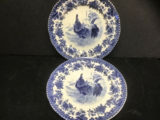William James Farm Yard Rooster Set Of 2 Salad Plates Round Tabletops Unlimited