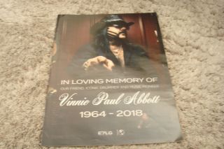 Vinnie Paul 1964 - 2018 Tribute Ad " In Loving Memory Of.  " Pantera,  Damageplan