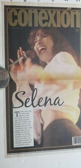 Selena Quintanilla " Conexion " Newspaper Gatefold Poster 10 Year Anni