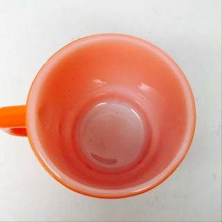 1 VIntage Fire King Anchor Hocking Orange Stackable Coffee Mug Cup 8 D Handle 3