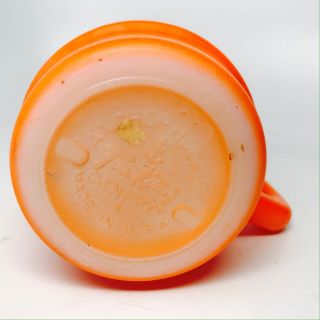 1 VIntage Fire King Anchor Hocking Orange Stackable Coffee Mug Cup 8 D Handle 4