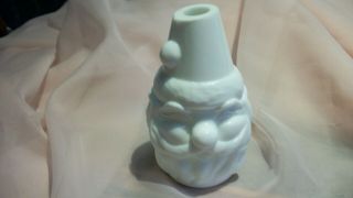 Fenton Milk Glass 2 Piece Santa Fairy Lamp - Tea Light 5 1/2 " Tall