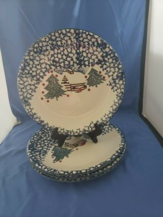 SET OF 4 TIENSHAN FOLK CRAFT 4 - PC PLACE SETTINGS CHINA CABIN IN THE SNOW 8