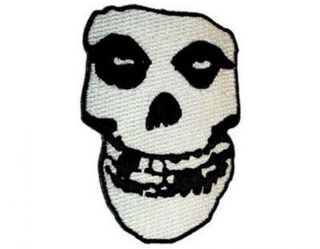 Official Licensed - Misfits - Shaped Skull Iron On / Sew On Patch Punk