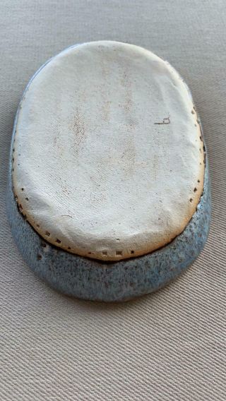 Bote Boutique Handmade Stoneware Condiment Plate,  Blue/Brown 4