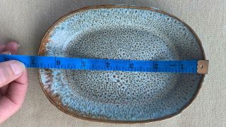 Bote Boutique Handmade Stoneware Condiment Plate,  Blue/Brown 7