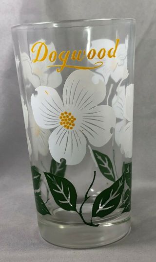 Dogwood White Boscul Peanut Butter Drinking Glass Kitchen Vintage Originl Flower