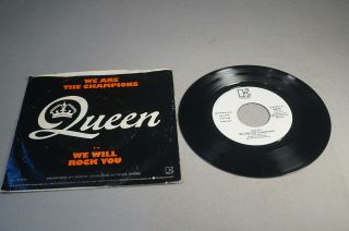 45 RPM RECORD - QUEEN WE WILL ROCK YOU WE ARE THE CHAMPIONS RADIO STATION EDIT. 2