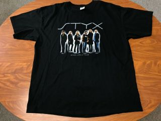 Mens Lightly Worn 2006 Styx Double Sided World Tour Black Shirt Size 2x