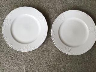 Mikasa South Hampton Ultra Creampattern 11 " Dinner Plates Set Of 2 Dy900