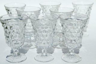 Set Of 8 Vtg Fostoria American Clear Glass Low Water Goblets Round Base 5 - 1/2 "