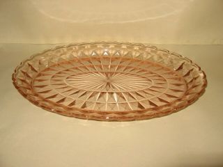 Jeannette Windsor Pink 11 1/2 " Oval Plate Depression Glass