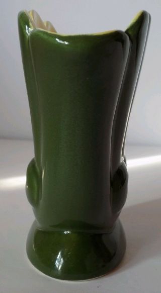Antique Red Wing Art Deco Green/Yellow Vase B1399 5