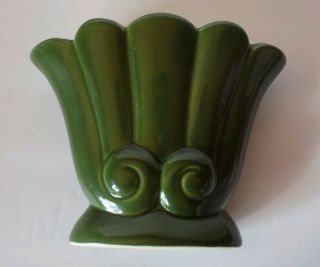 Antique Red Wing Art Deco Green/Yellow Vase B1399 6
