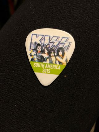 Kiss South America 2015 Tour Eric Singer Guitar Pick Signed Drums Catman 40