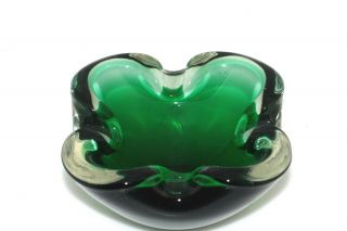 Murano Venetian Green Art Glass Ash Tray 2
