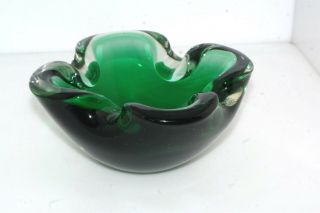 Murano Venetian Green Art Glass Ash Tray 4