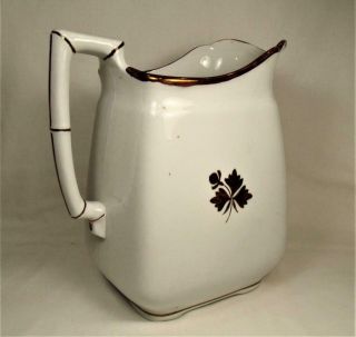 Antique Royal Ironstone Alfred Meakin Tea Leaf Pattern Water Pitcher