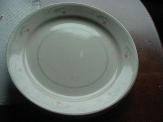 Set Of 8 Corelle Calico Rose 10 1/4 Inch Dinner Plates