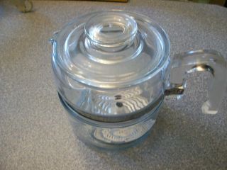 Vintage Pyrex Glass Percolator 6 Cup Coffee Pot Flameware Stove 7756 Pot & Lid